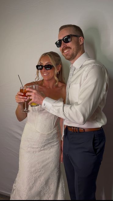 Bride & Groom Photo Booth Fun Cheers