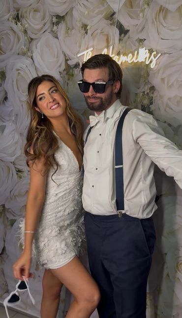 Bride & Groom Photo Booth Fun With Our Custom Neon Sign