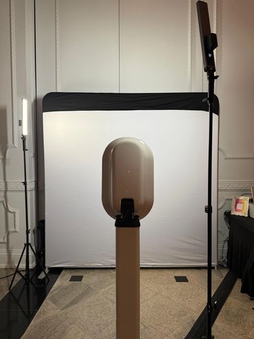 Photo Booth With Our LED Lighting and White Backdrop