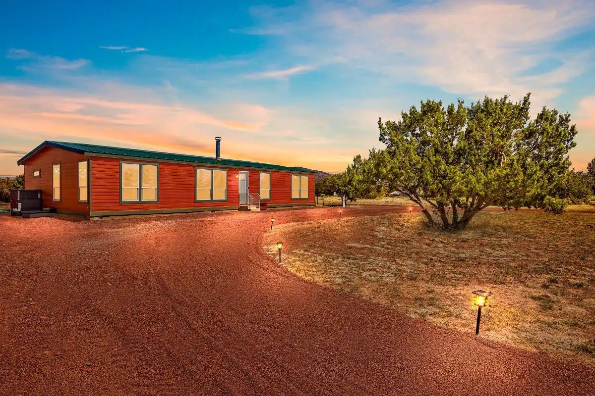 High desert home at dusk just off the 64 near the grand canyon national park.