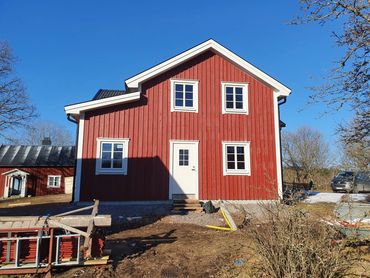 utbyggnad, fönster, panel, lösvirke