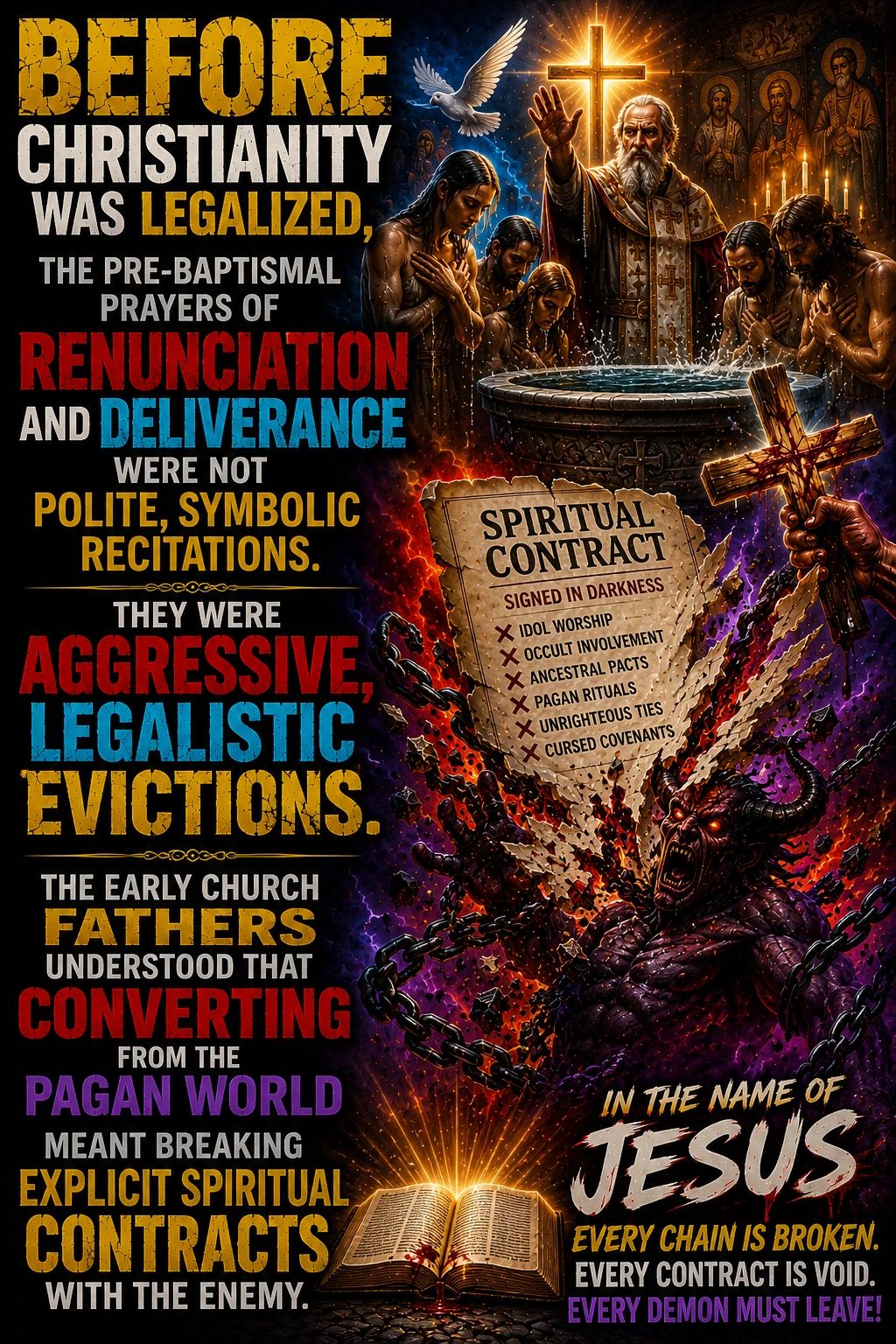 Prayer and spiritual contracts before Christianity led to aggressive deliverance.