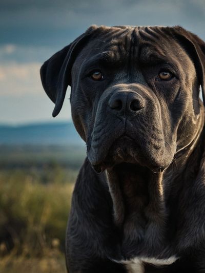 A Cane Corso Staring Into The Distance