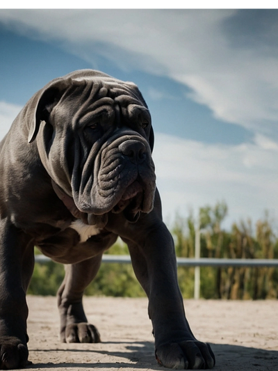 Neapolitan Mastiff Standing Outside