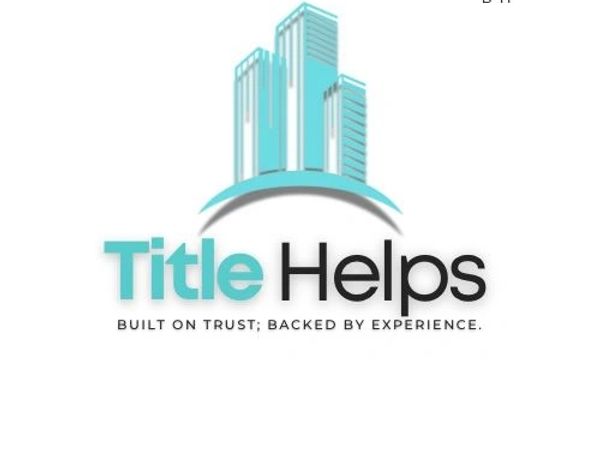Logo of Title Helps with skyscraper graphics and tagline about trust and experience.