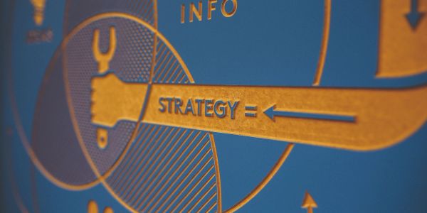 Close-up of a strategy and info diagram.