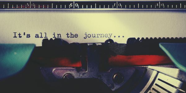 Typewritten message: It's all in the journey...