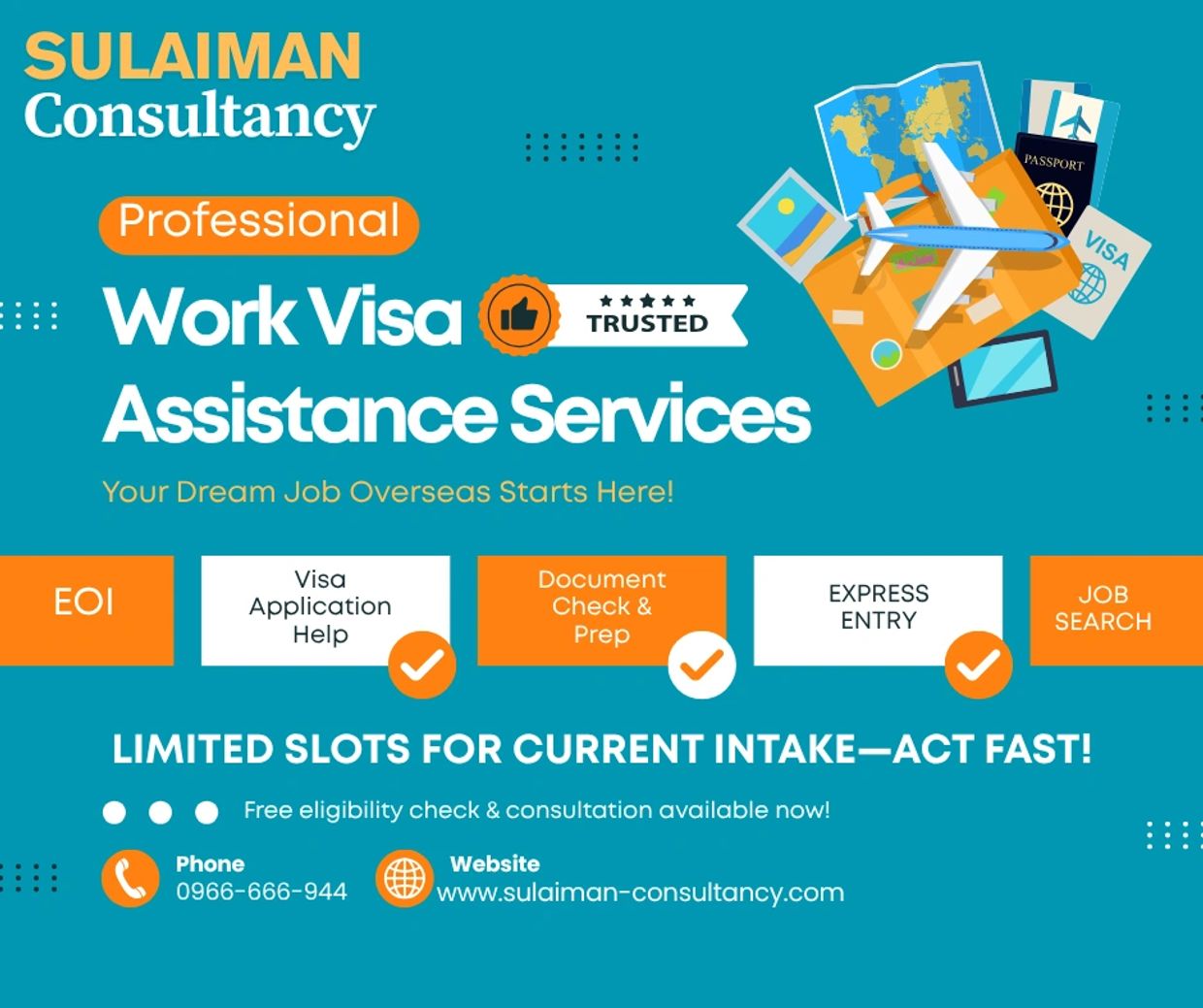 Sulaiman Consultancy offers trusted professional work visa assistance for overseas jobs.