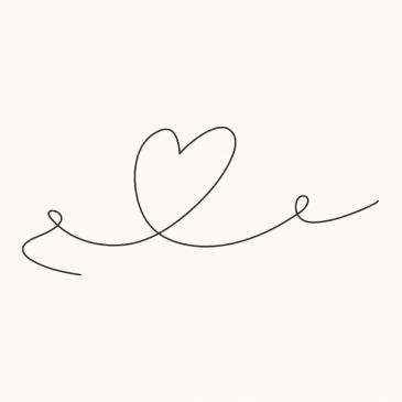 A continuous line drawing forming a heart shape on a light background.