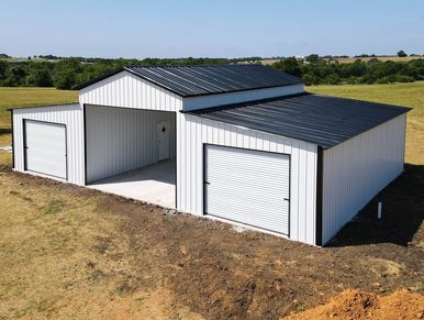Metal building for commercial use at Tiny Hive in Giddings, TX