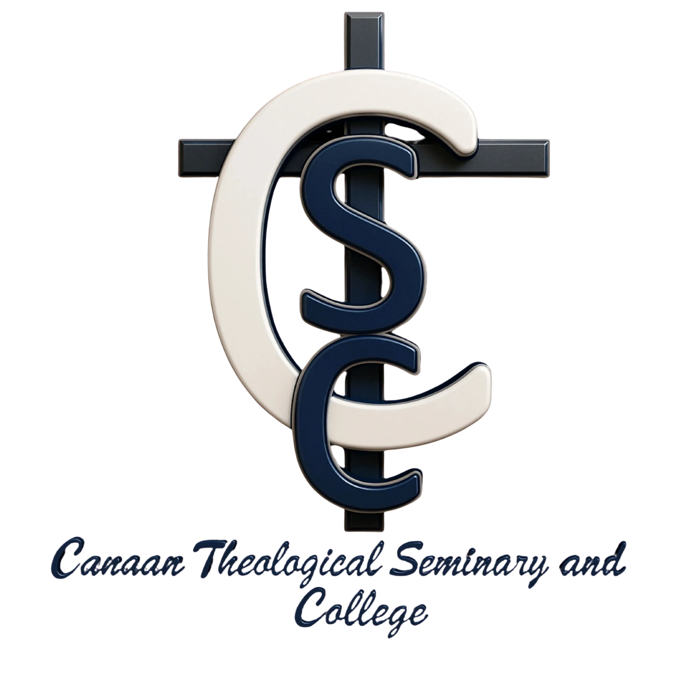 Logo of Canaan Theological Seminary and College featuring a cross and letters CTSC.