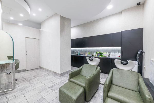 Hair washing chairs inside Salon