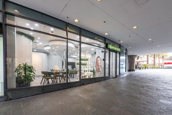 Wide angle shot of outside Salon