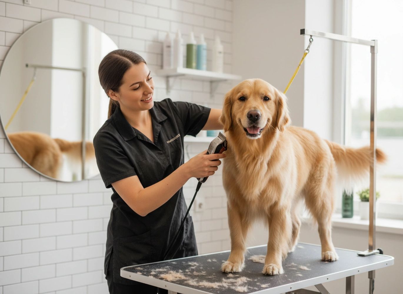 Professional Groomer grooming dog