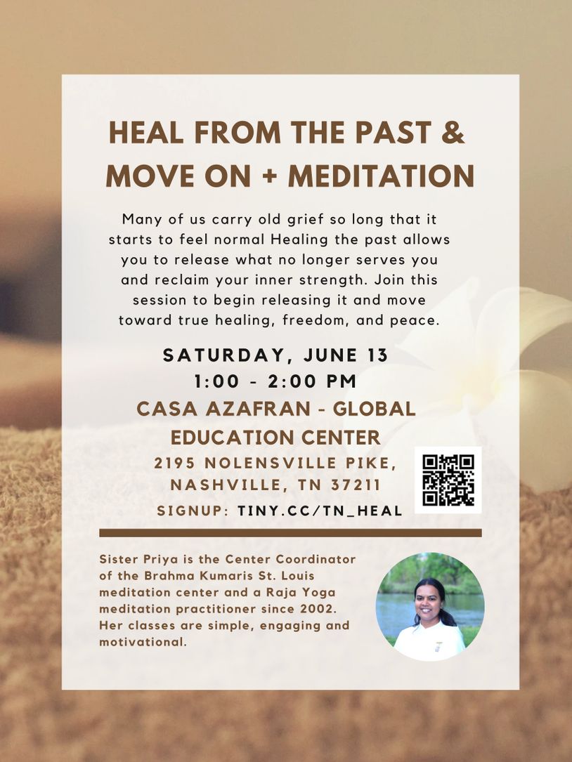 Healing and meditation session on June 13 at Casa Azafran in Nashville with Sister Priya.