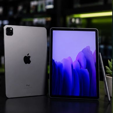 Apple iPad with a sleek design and vibrant screen display.