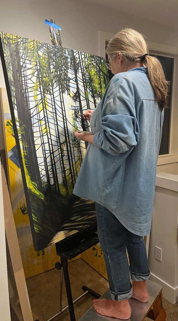 IN PROCESS
Theresa working in her studio in Lake Oswego, OR 