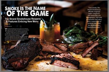 A close-up of smoked meats and a cocktail, highlighting The Strand Smokehouse's reopening and new menu.