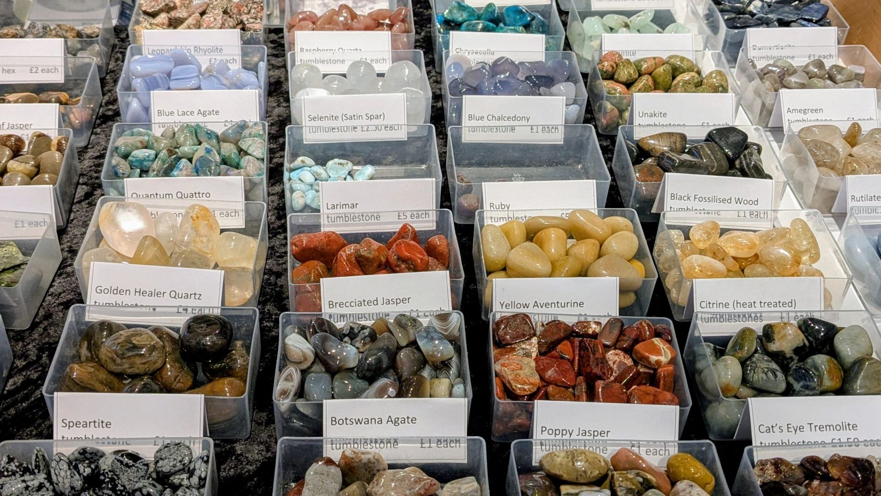 A selection of tumblestones for sale