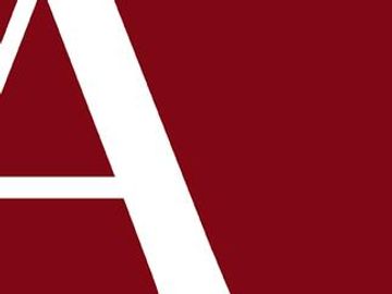 America Media Background. White letter A on burgundy red background