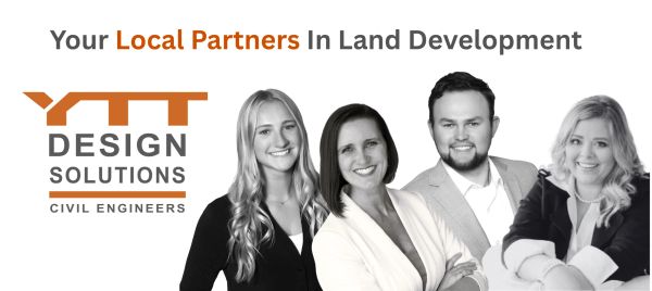 Team photo promoting YTT Design Solutions in land development.