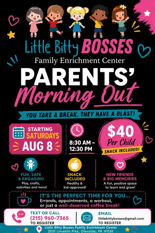 Parents' Morning Out program for $40 per child at Little Bitty Bosses.