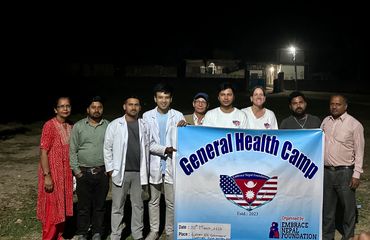 Group photo of foundation members and volunteers for our Lahan health camps.