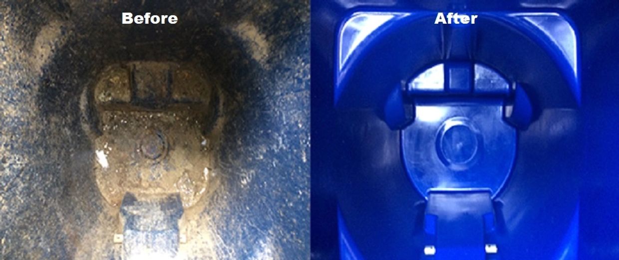 Trash Can Cleaning Before & After
