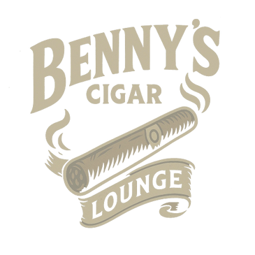 Logo for Benny's Cigar Lounge with a smoking cigar illustration.