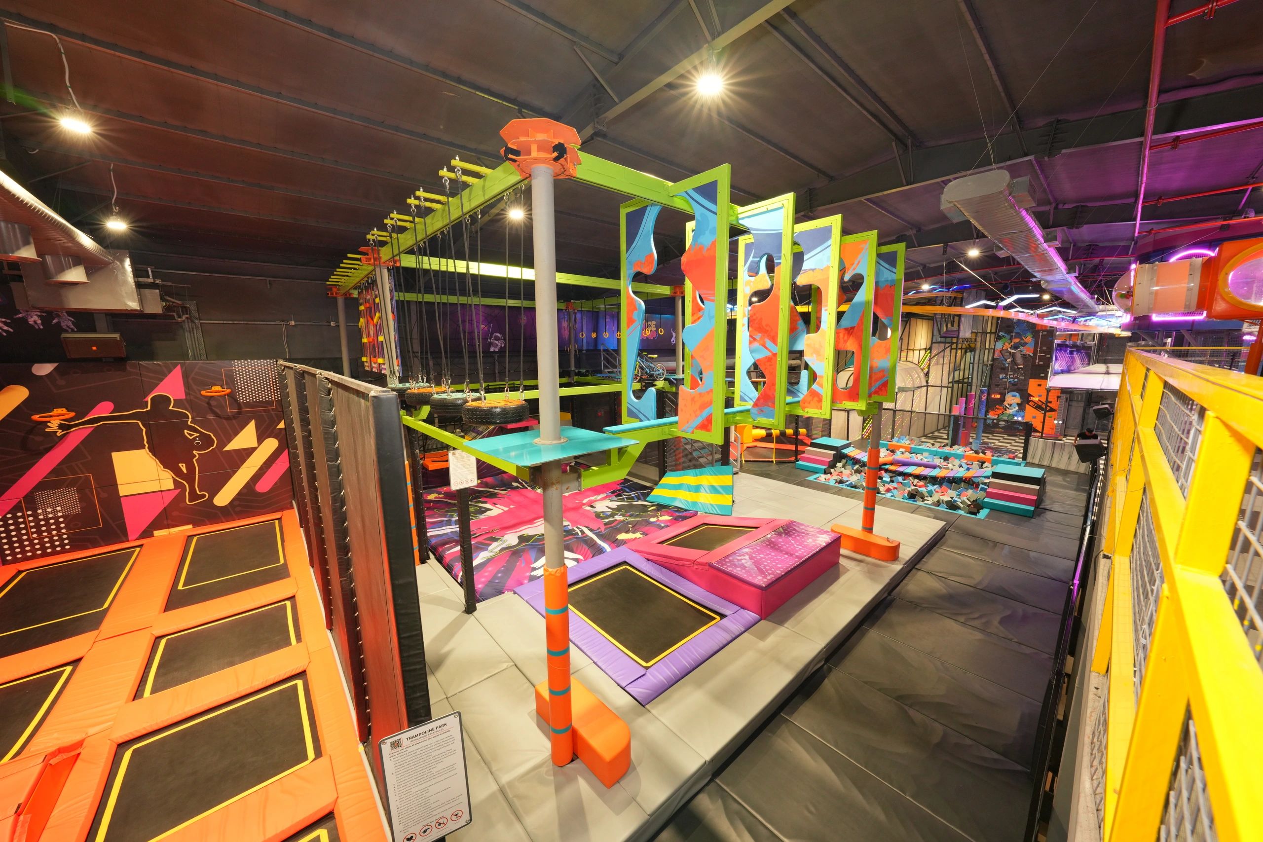 Explore our Kids Playzone and Trampoline Park for endless fun!