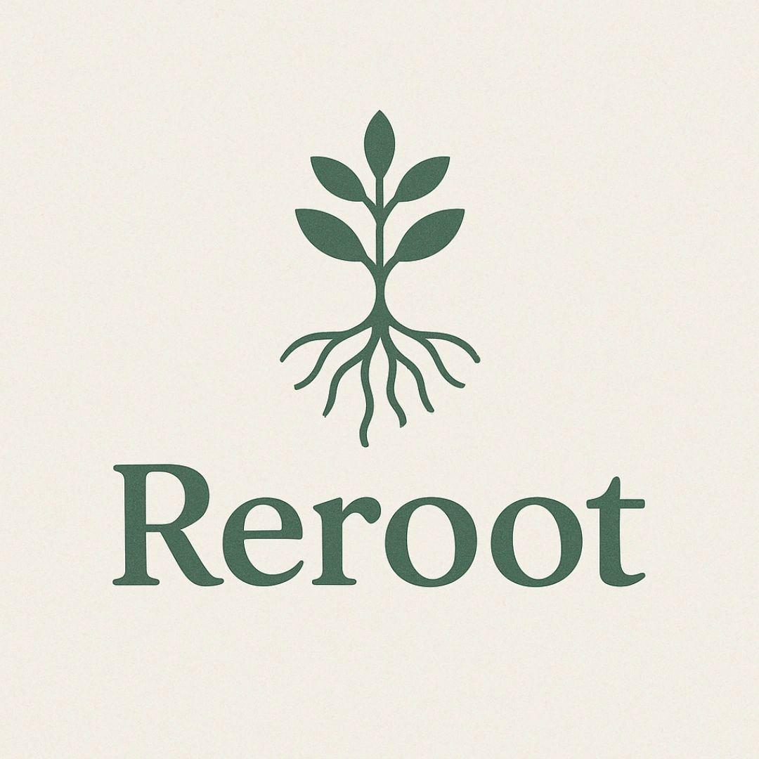 Reroot logo - plant with roots