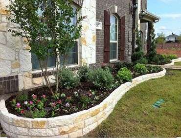 Austin Stone flowerbed installation 