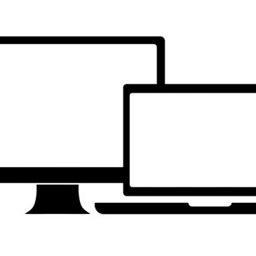 Icon of a desktop monitor and laptop side by side.