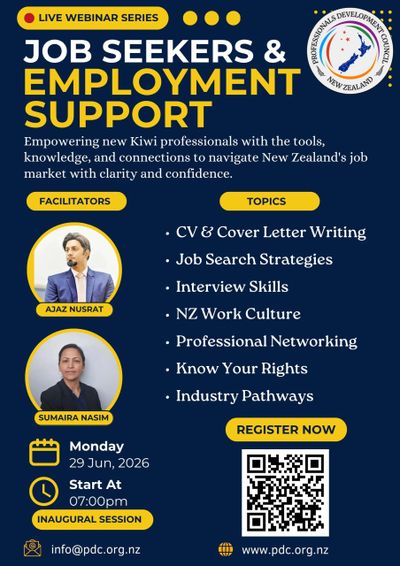 Webinar on employment support for job seekers in New Zealand.