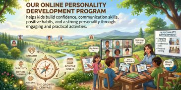 Children participating in an online personality development program.