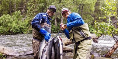 Anglers flock to the area for the first run of sockeye salmon that spawn in the Russian River.