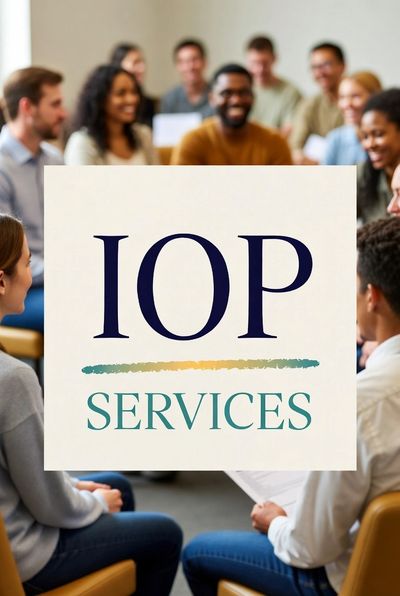 Group therapy session for IOP services with diverse participants.