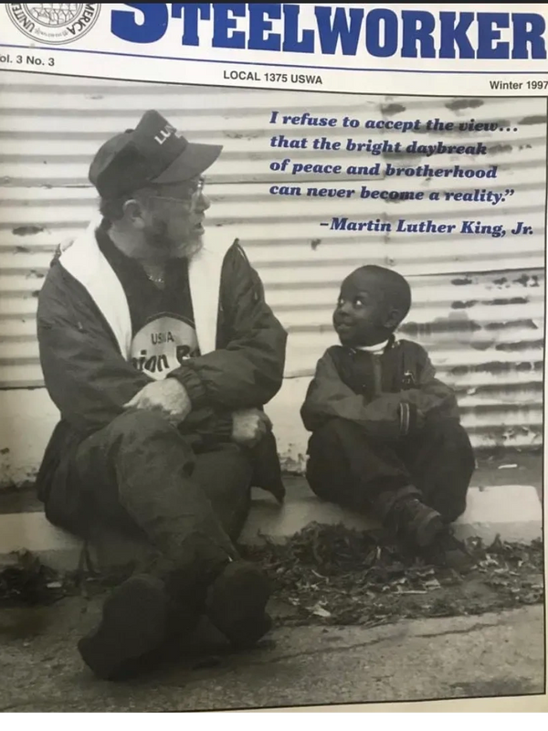Myself when I was young, talking to an older man who knew my grandfather. With a quote from MLK.
