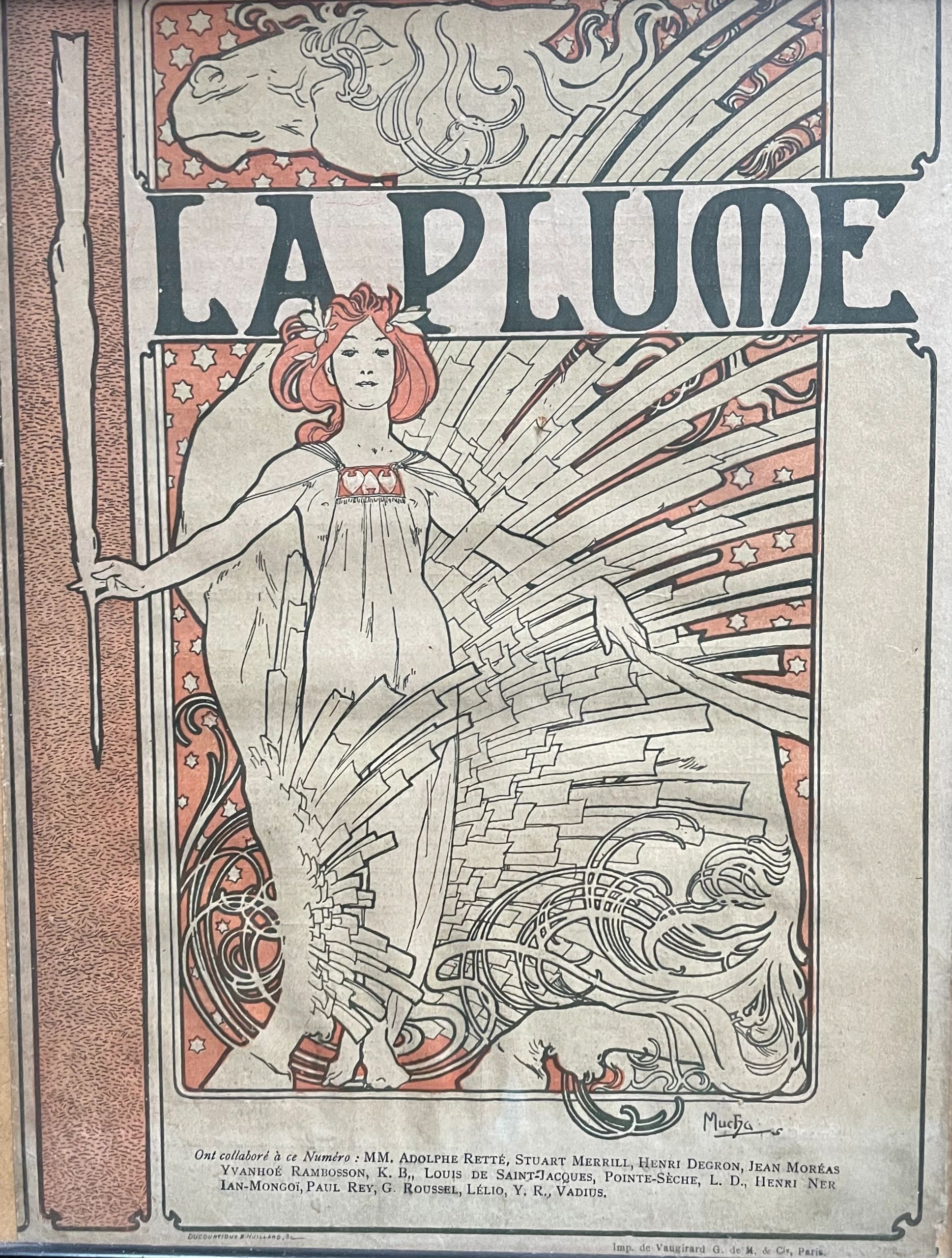 La Plume, bi-monthly periodical devoted to Art & Artists. Cover by Alphonse Mucha, Paris 1898