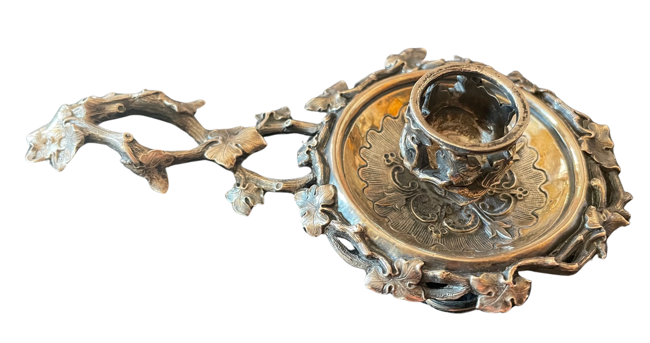 Silver chamber stick by Pavel Sazykov. Assay Master Dimitri Tverskoy, St.Petersburg, 1847