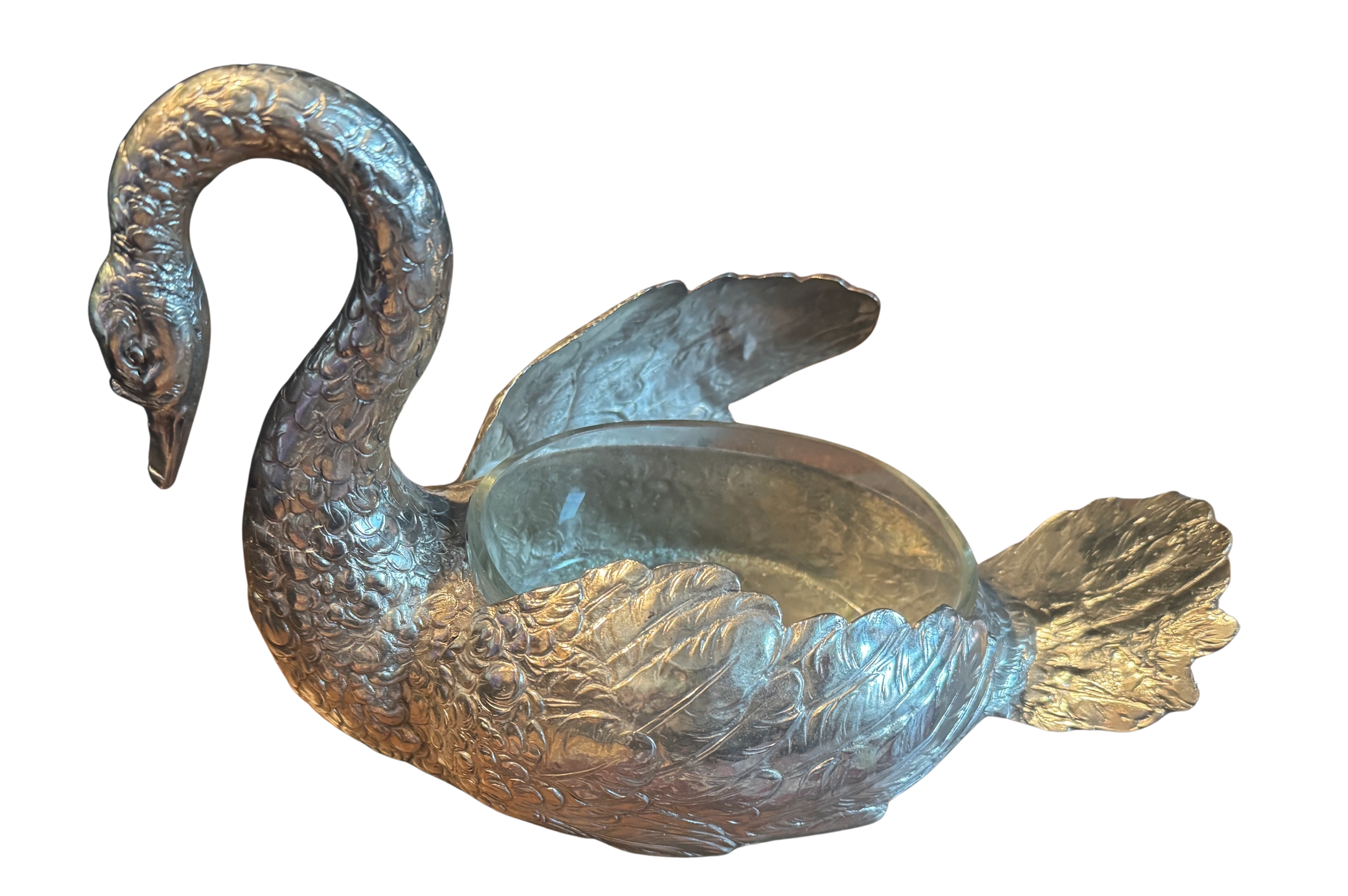 German silver swan bowl. Hanau, c.1900
