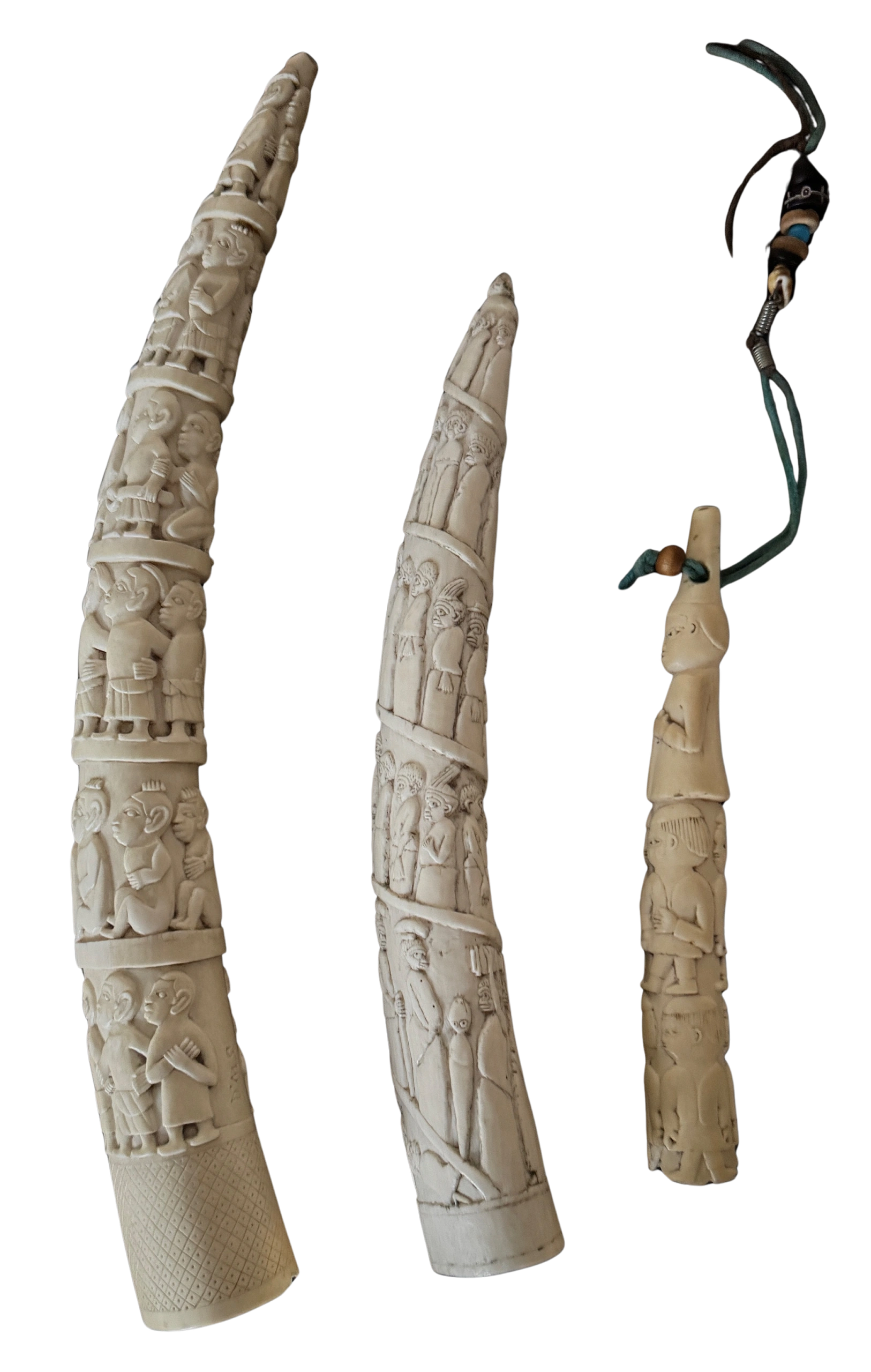Figure/story tusks. Vili peoples, Loango c.1850