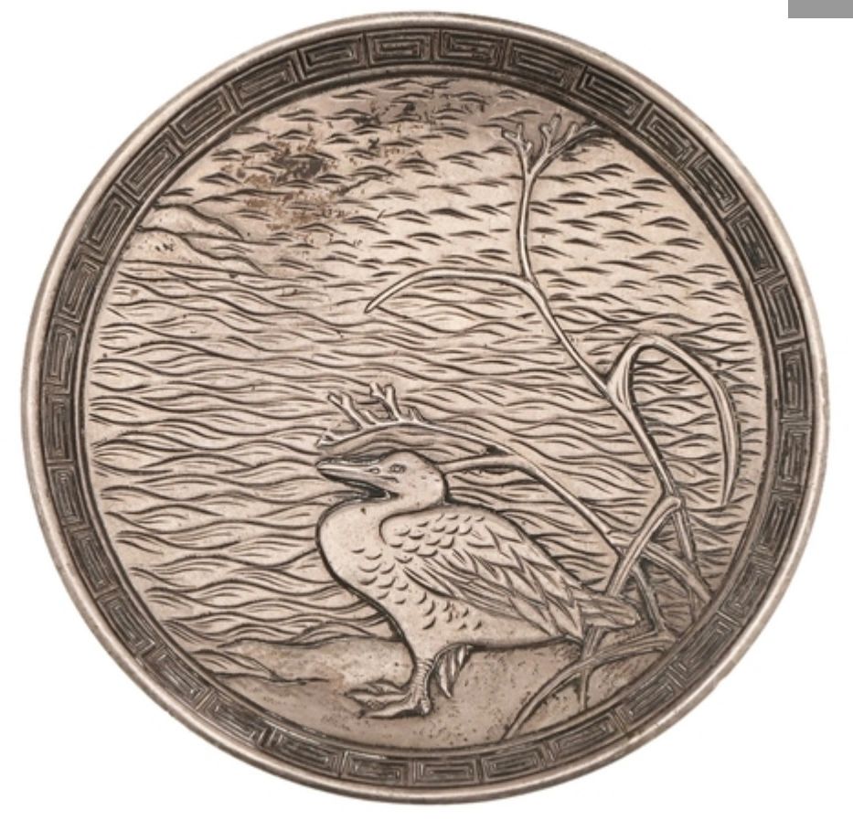 Silver dish signed Eijo Masamitsu (1577-1617), 6th generation Goto Master.