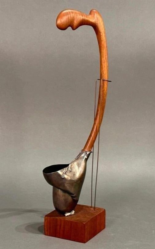 Silver sauna ladle with paulownia wood handle. Art for the sake of Art…🧐