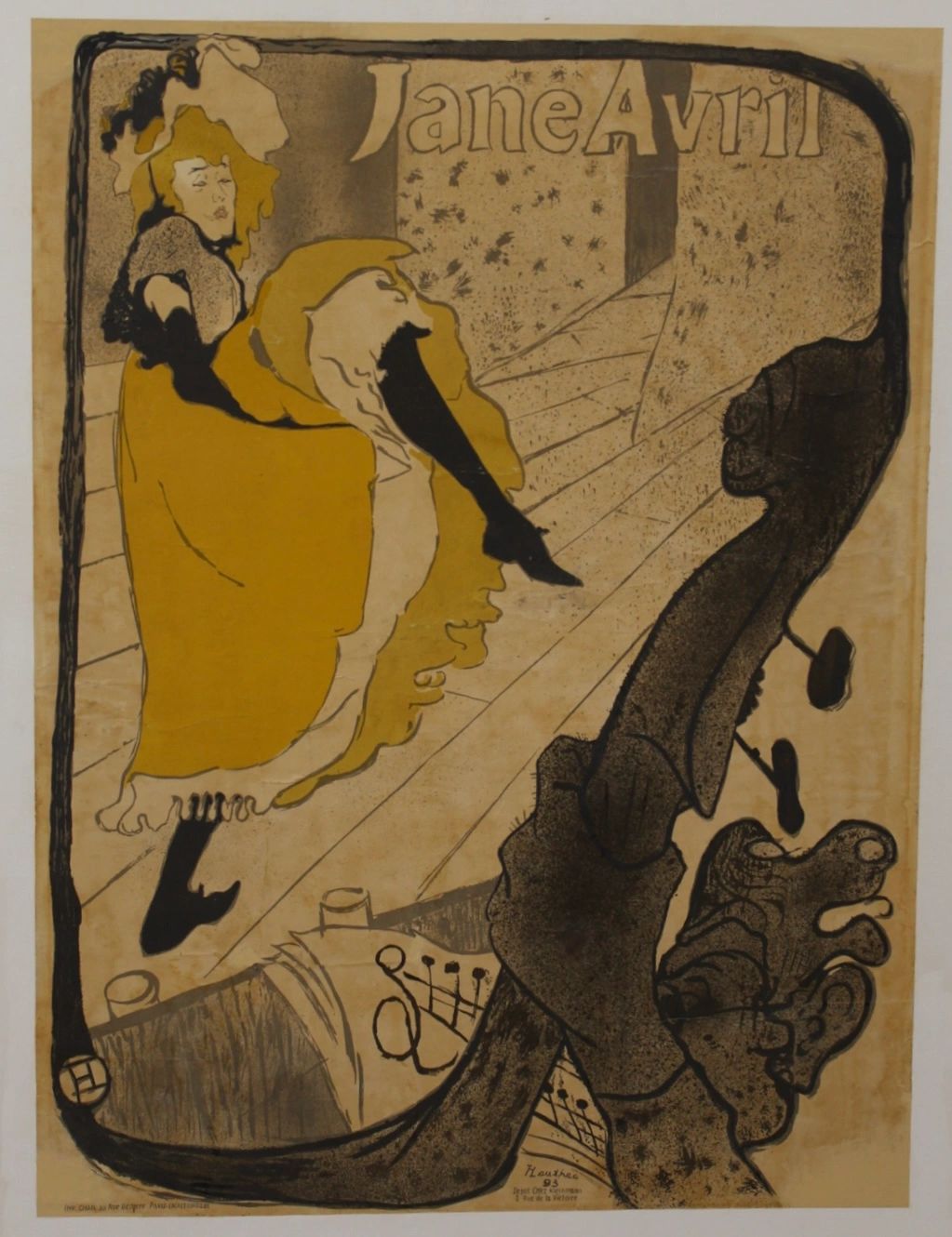 Jane Avril poster by Tuulouse Lautrec. Paris 1893