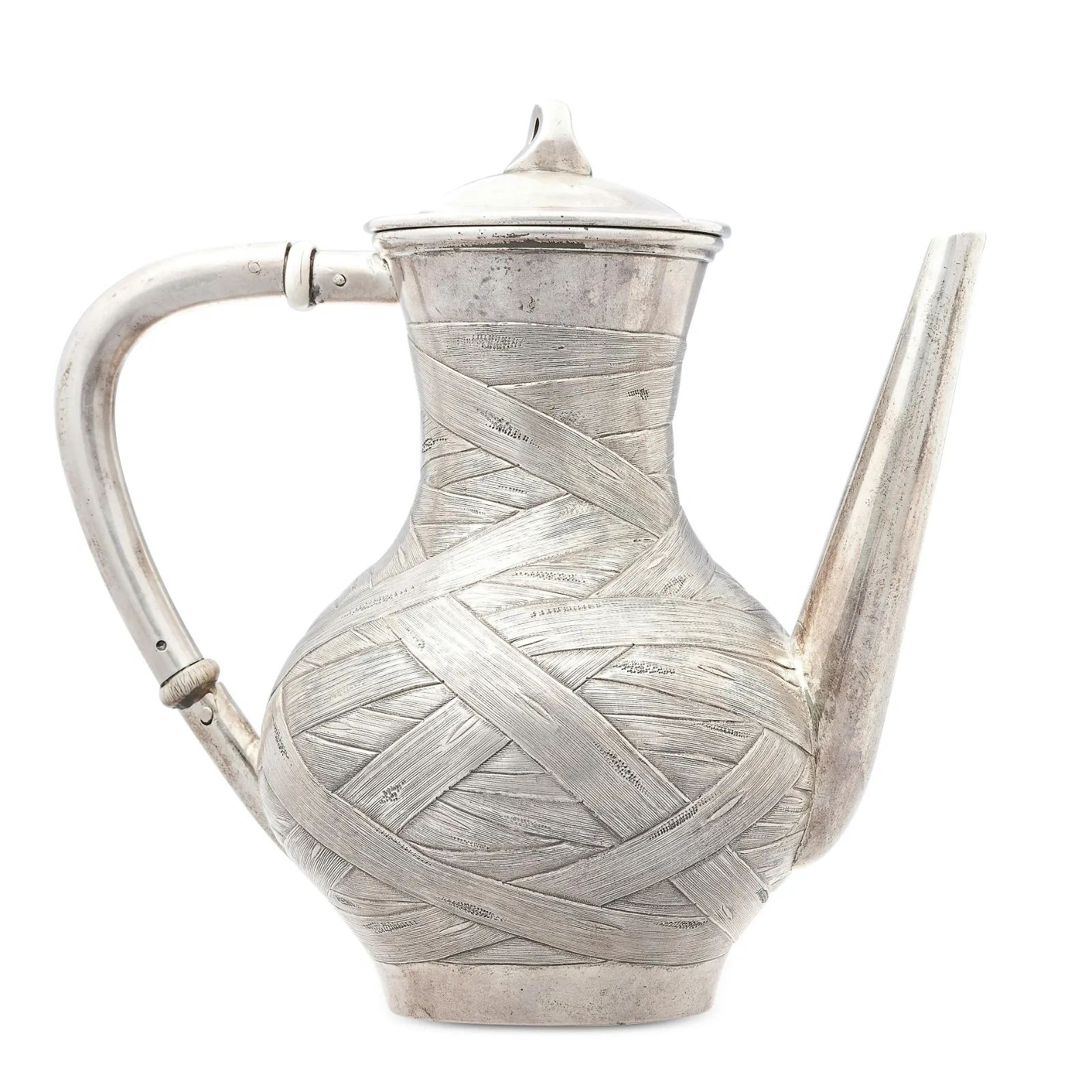 Woven birch design pot by Stefan Wakeva, Karl Faberge’s first work master. St. Petersburg 1887