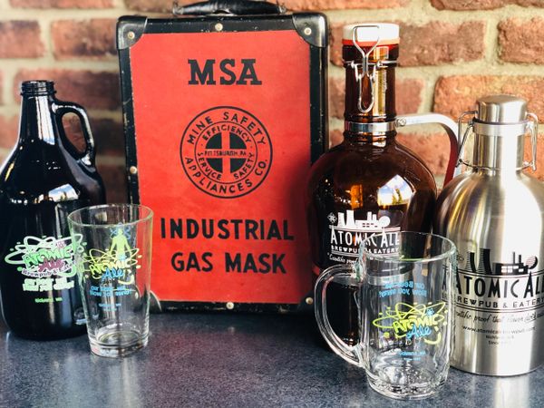 Growlers and glassware available