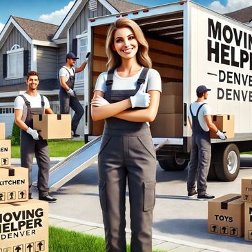 Movers unloading a truck and finishing a residential move.