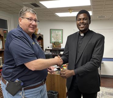 Bishop Kenrick Council supported two seminarians this year. To the left you 
can see Grand Knight Mi