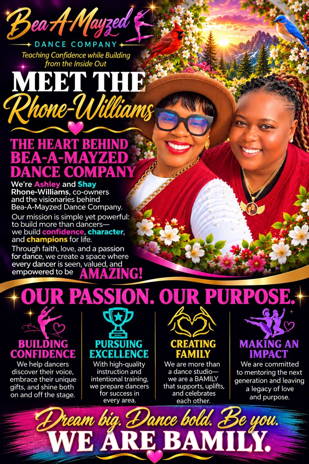 Meet Ashley and Shay Rhone-Williams, co-owners of Bea-A-Mayzed Dance Company.
